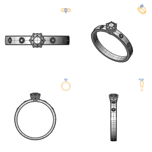 Inel logodna sidestone cu diamant