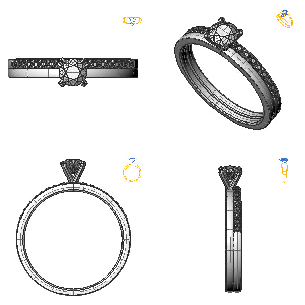 Inel logodna sidestone cu diamant