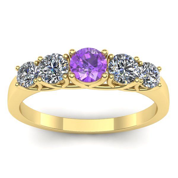 Inel logodna cu ametist rotund