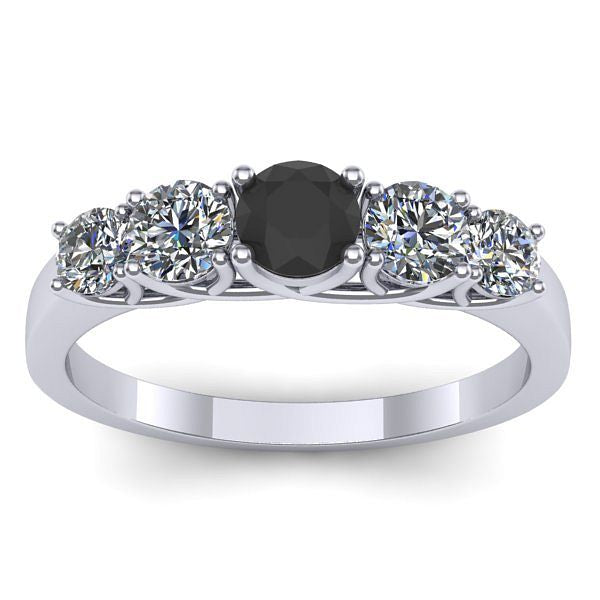Inel logodna cu diamant negru rotund