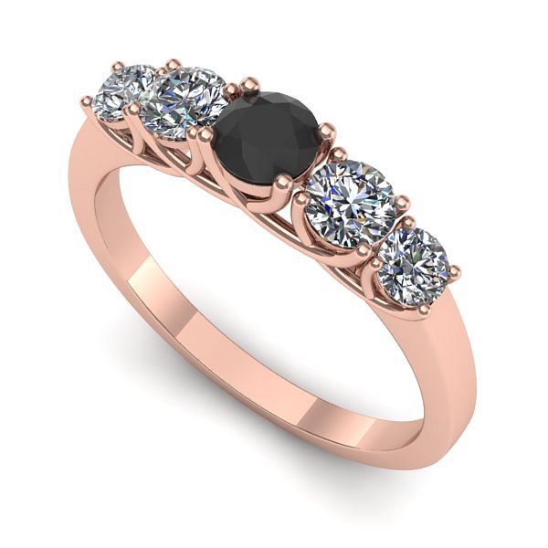 Inel logodna din aur roz cu diamant negru