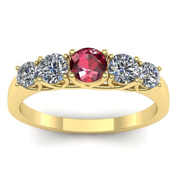 Inel cu rubin rotund