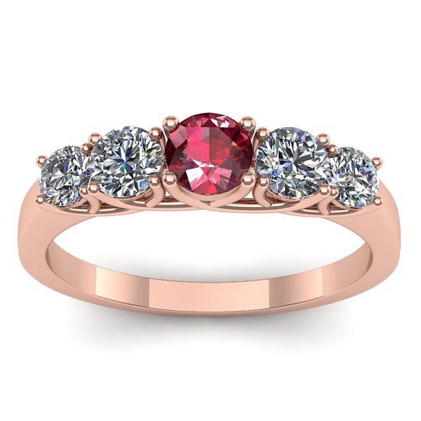 Inel logodna cu rubin rotund