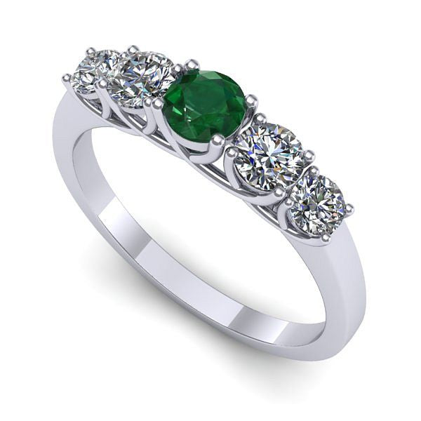 Inel din aur alb cu smarald