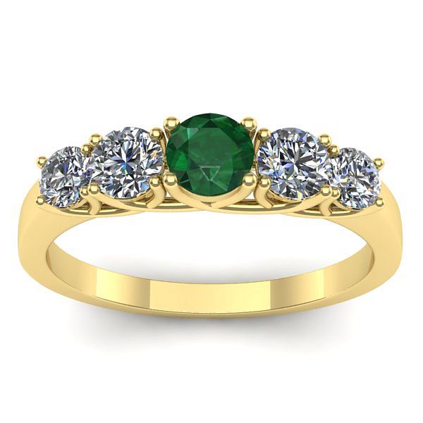 Inel logodna cu smarald rotund