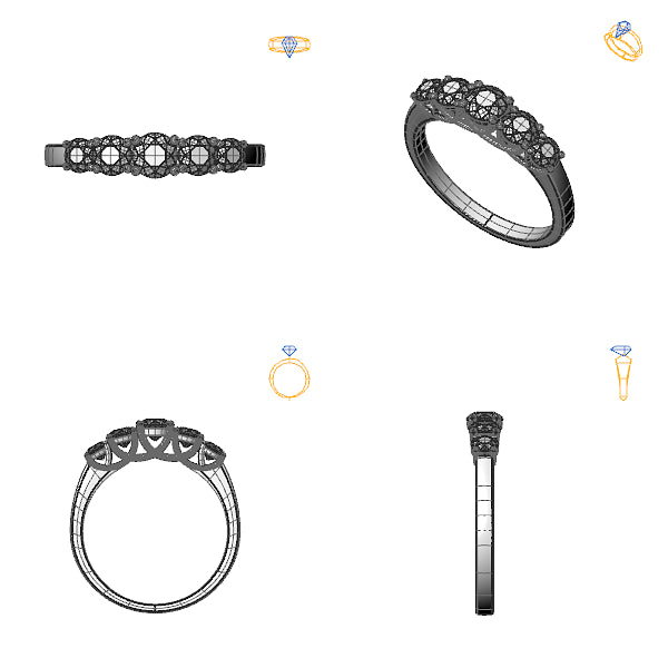 Inel de logodna sidestone cu diamant negru