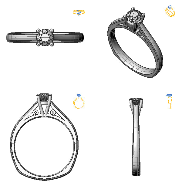 Inel de logodna solitaire cu diamant de laborator