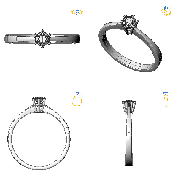 Inel solitaire cu diamant de laborator