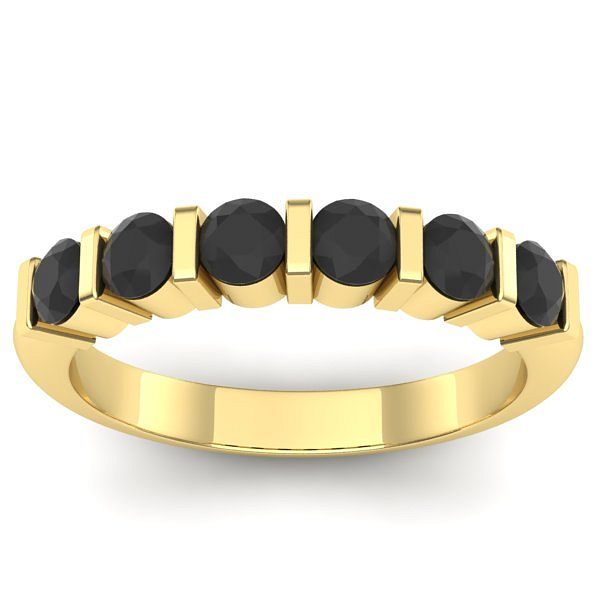 Inel cu diamante negre rotund