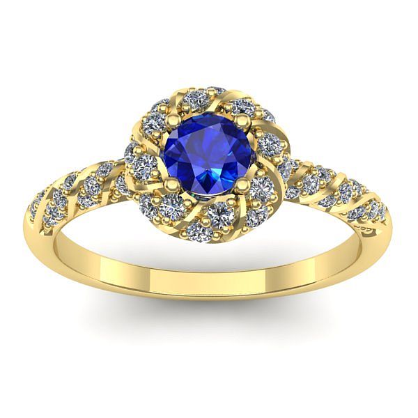 Inel cu safir rotund