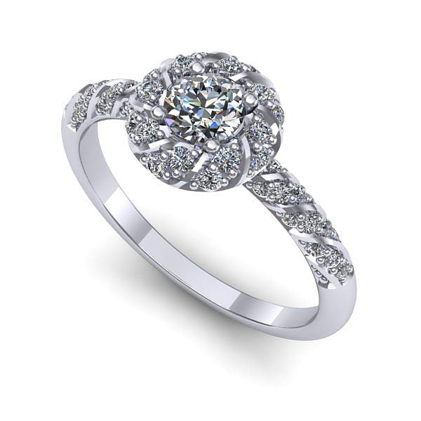 Inel din aur alb cu diamant