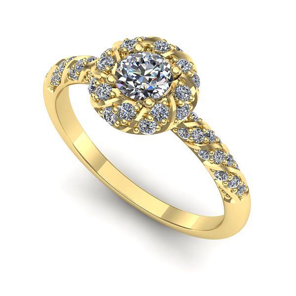 Inel din aur galben cu diamant