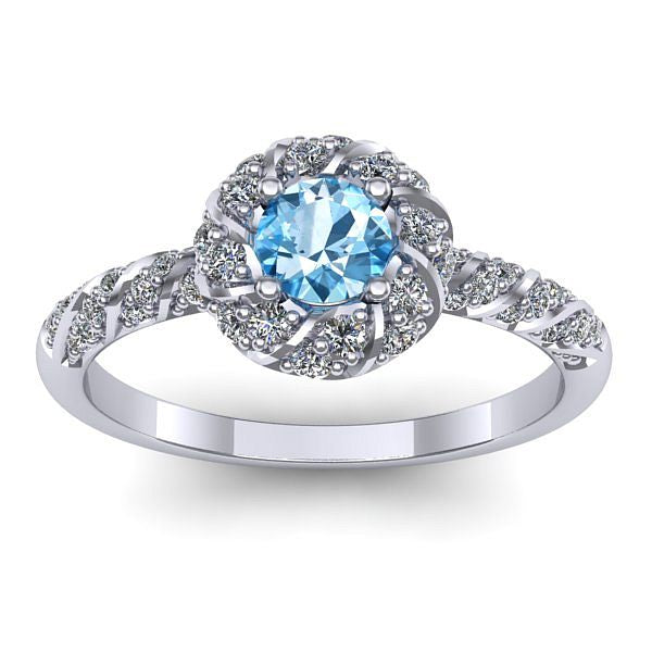 Inel de logodna cu topaz blue rotund