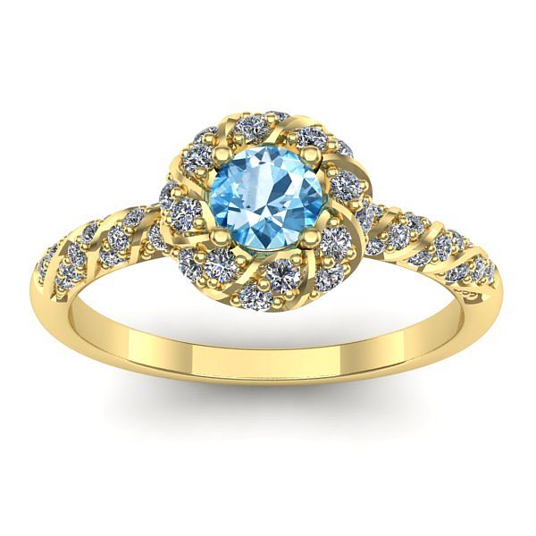 Inel de logodna cu topaz blue rotund