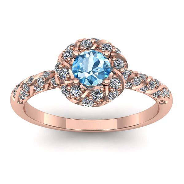 Inel de logodna cu topaz blue rotund