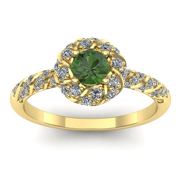 Inel de logodna cu peridot rotund