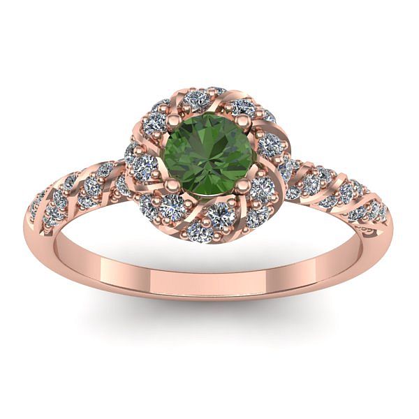 Inel de logodna cu peridot rotund