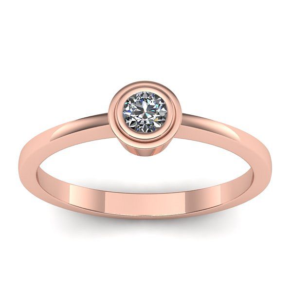 Inel cu diamant rotund