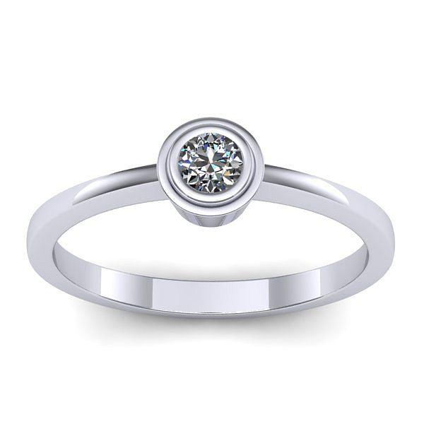 Inel cu diamant rotund