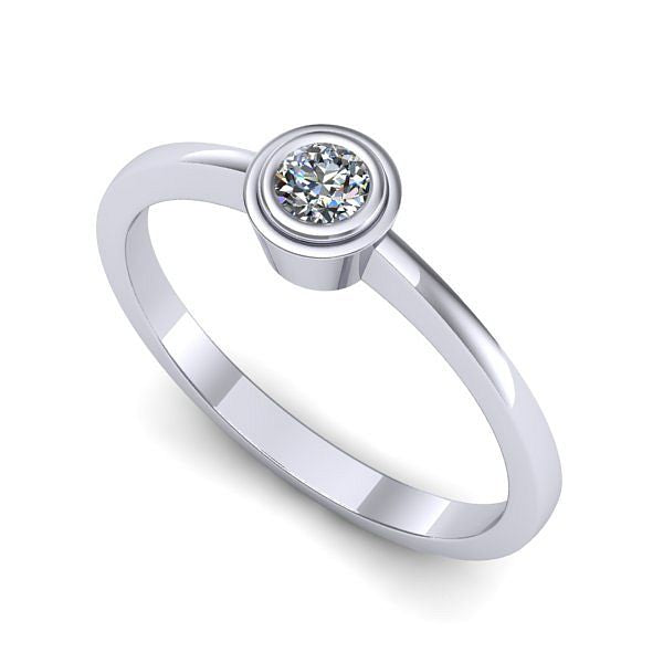 Inel din aur alb cu diamant