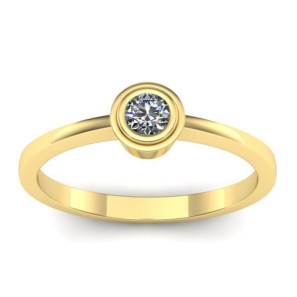 Inel logodna cu diamant rotund