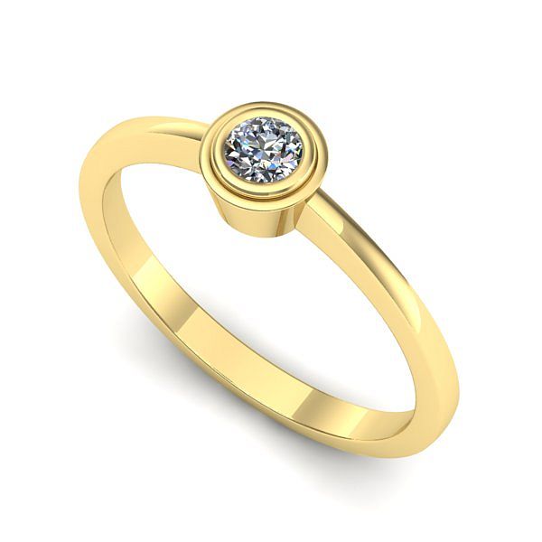 Inel din aur galben cu diamant