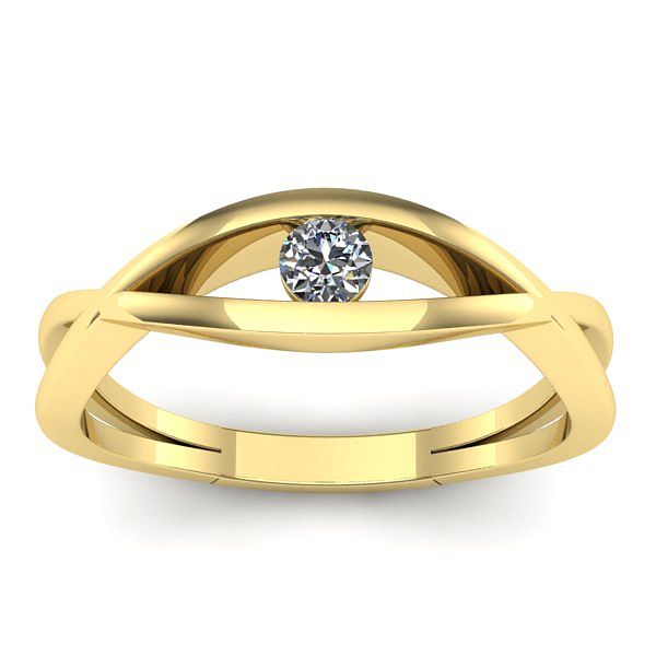 Inel cu diamant rotund