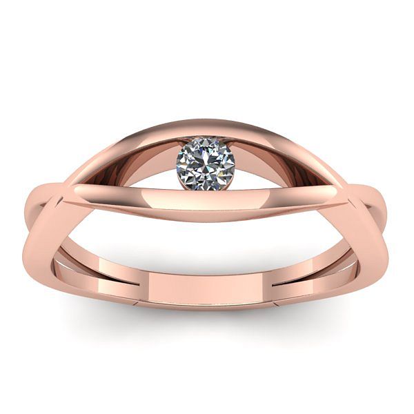 Inel cu diamant rotund