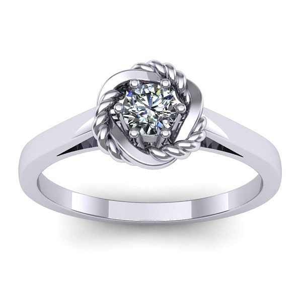 Inel logodna cu diamant rotund