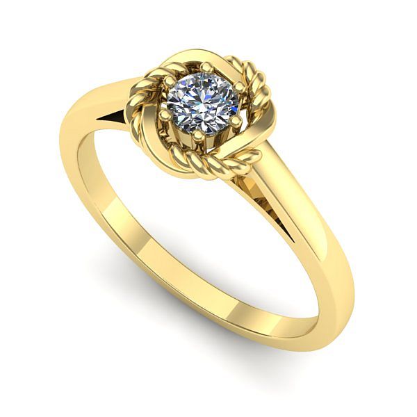 Inel logodna din aur galben cu diamant