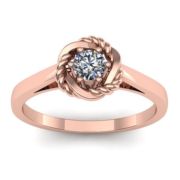 Inel cu diamant rotund