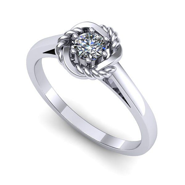 Inel logodna din aur alb cu diamant