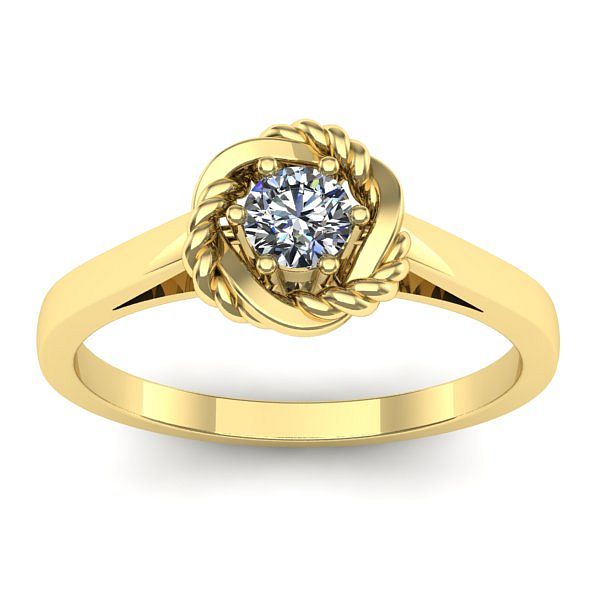 Inel de logodna cu diamant rotund