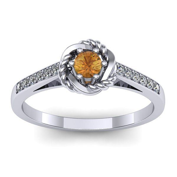 Inel de logodna cu citrin rotund