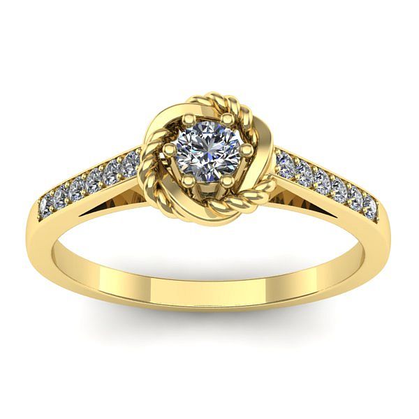 Inel cu diamant rotund