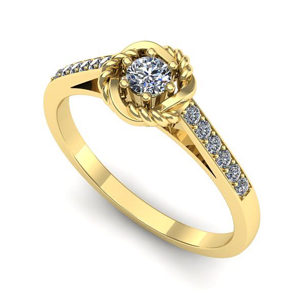 Inel logodna din aur galben cu diamant