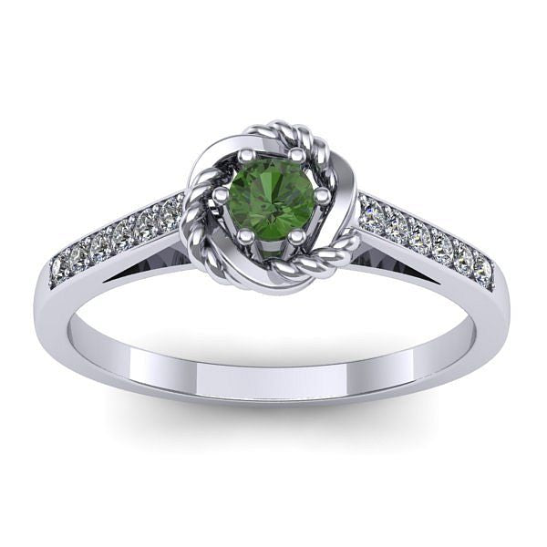 Inel cu peridot rotund