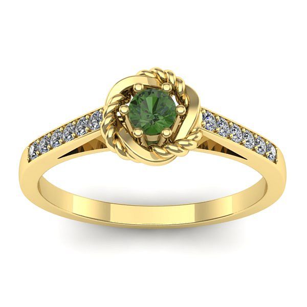 Inel logodna cu peridot rotund