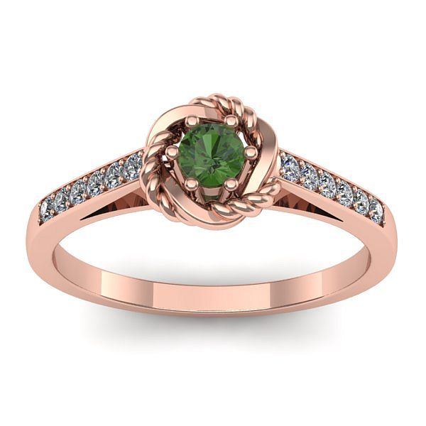 Inel logodna cu peridot rotund