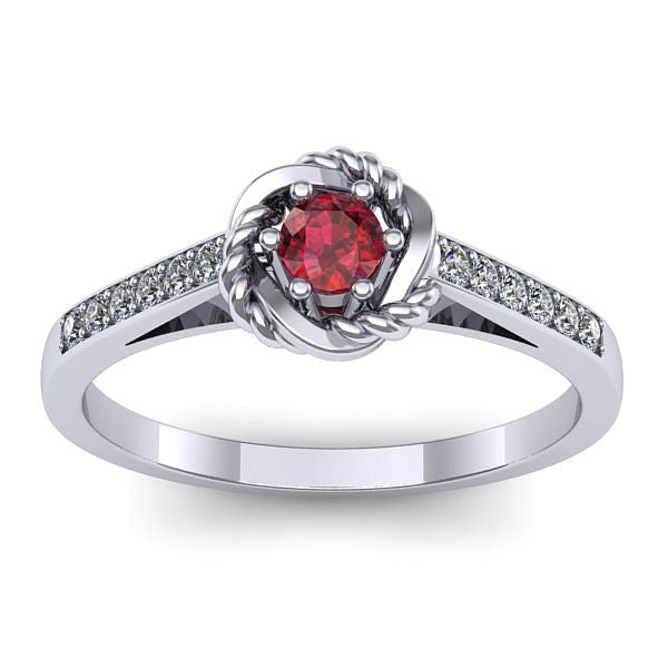 Inel logodna cu rubin rotund