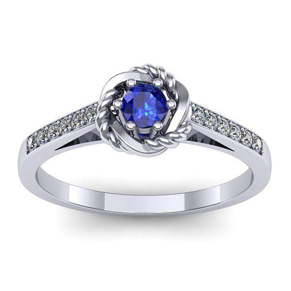Inel de logodna cu safir rotund