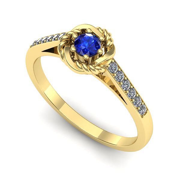 Inel de logodna din aur galben cu safir