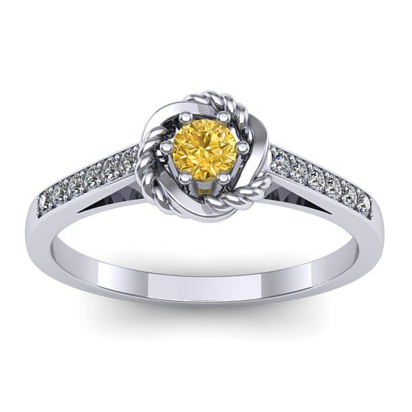 Inel de logodna cu safir galben rotund