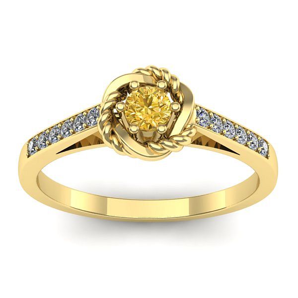Inel de logodna cu safir galben rotund
