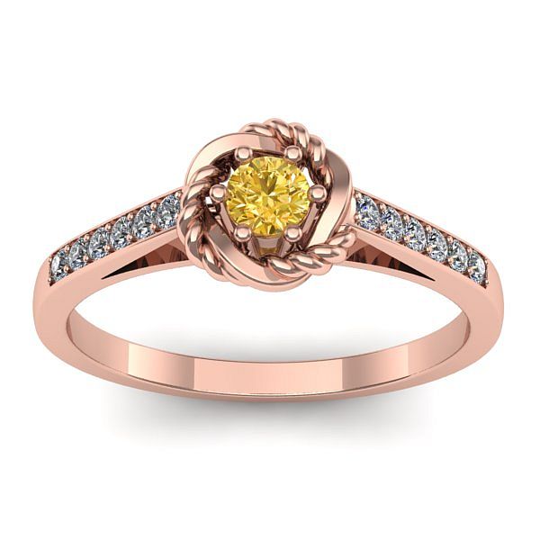 Inel de logodna cu safir galben rotund