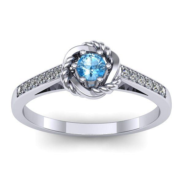Inel de logodna cu topaz blue rotund
