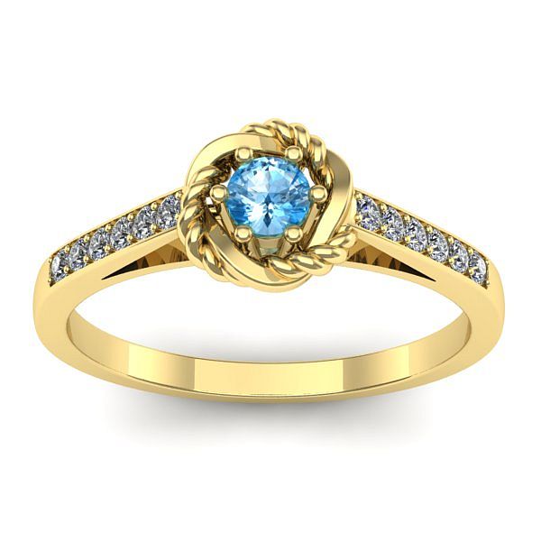 Inel cu topaz blue rotund