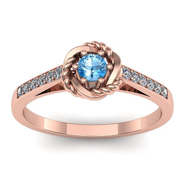 Inel cu topaz blue rotund