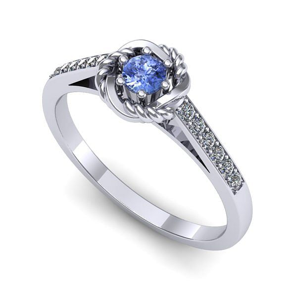 Inel de logodna din aur alb cu tanzanit