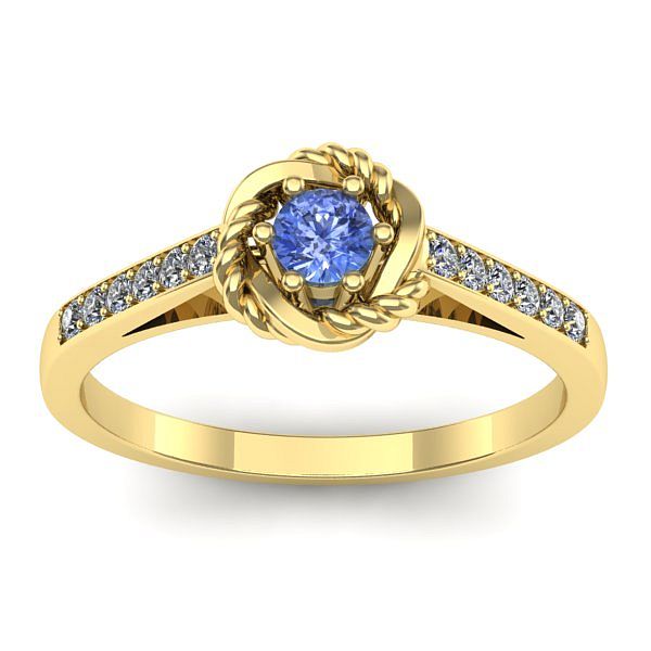 Inel de logodna cu tanzanit rotund